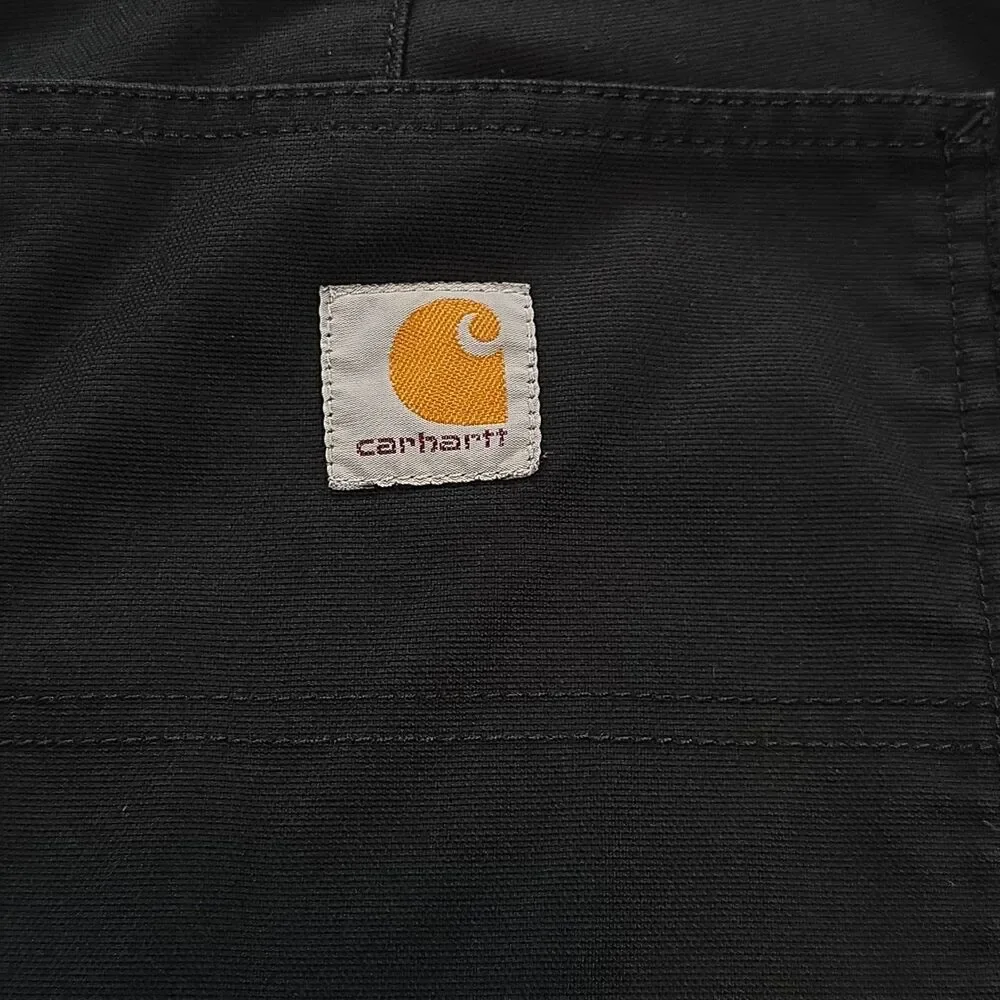 Carhartt Men's Carpenter Work Shorts Black Size 40 Utility Canvas Cotton Casual